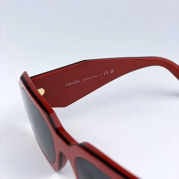NEW Prada PR17WS 12N5S0 Orange Black Dark Grey Rectangle Unisex Sunglasses